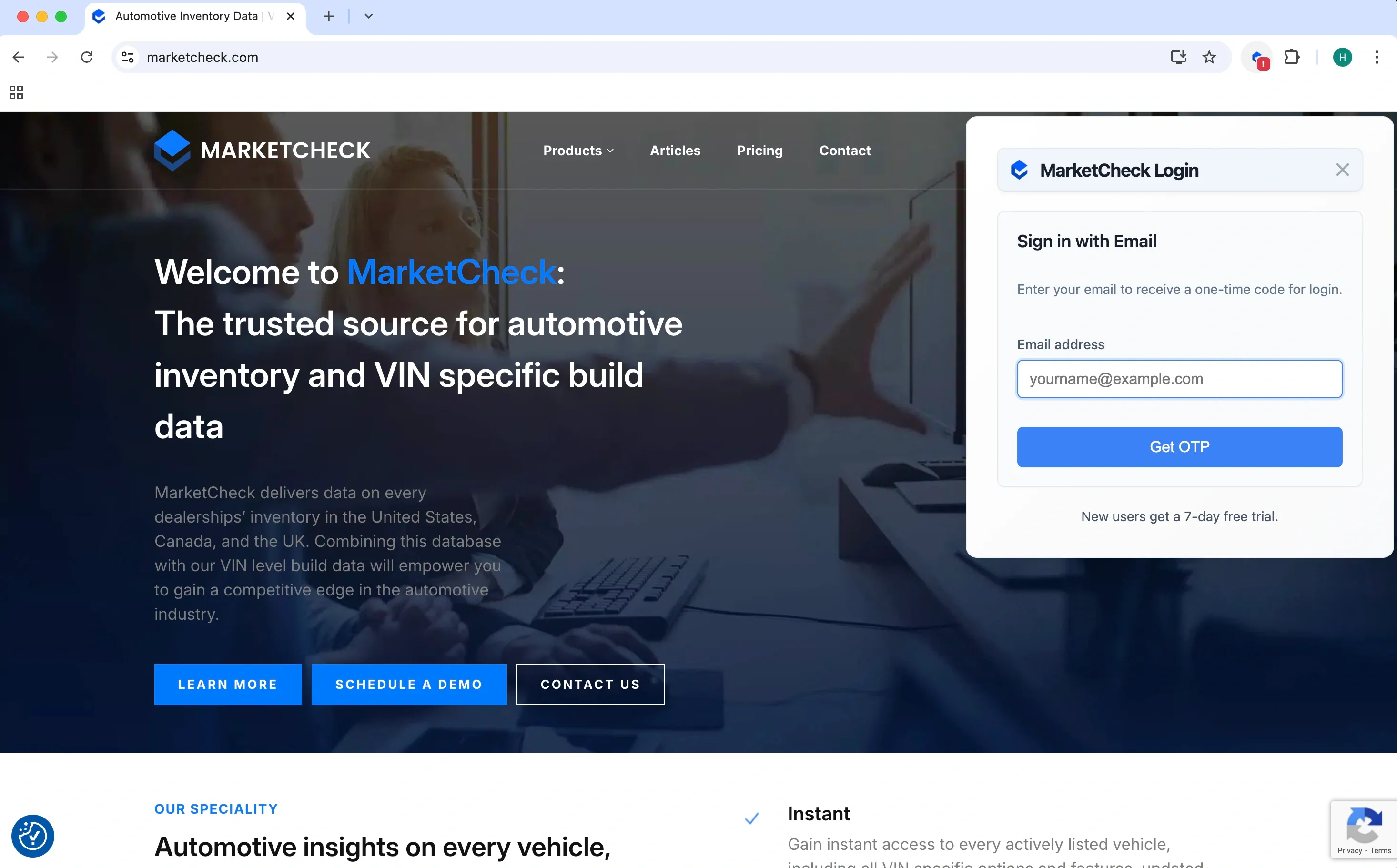 Step 4: Sign in to the MarketCheck Chrome Extension